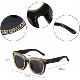 Square Fashion Punk Sunglasses for Women Men - Square Glasses Matel Frame UV400 Protection - Black-style - CZ18A5SIWX9 $17.52