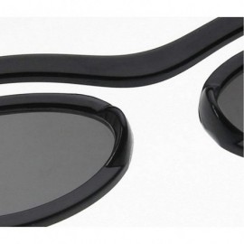 Oval Chic Small Round Ultra Light Frame Oval Candy Color Unisex Party Sunglasses UV400 - Black - CS18LMTCD4M $12.16