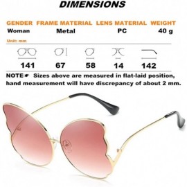 Butterfly Sunglasses For Women Butterfly Elegant Rimmed Summer Travel Fashion Metal Casual - Silver Frames Silver Lens - CB18...