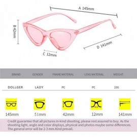 Round Cat Eye Sunglasses for Women VintageRetro Style Plastic Frame UV 400 Protection - Transparent Pink - CW18S49YKQK $10.35