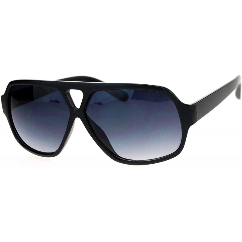 Sport Mens Sport Plastic Racer Pilot Plastic Sunglasses - Black Smoke - CQ12O653YV6 $10.34