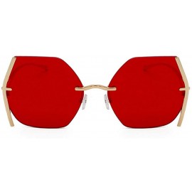 Oversized Irregular Sunglasses Designer Oversized Gradient - Red - CZ192AYZLCK $9.20