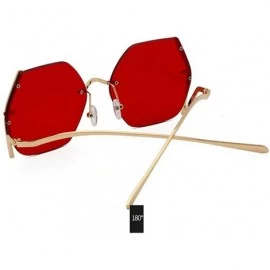 Oversized Irregular Sunglasses Designer Oversized Gradient - Red - CZ192AYZLCK $9.20