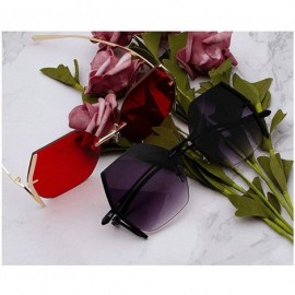 Oversized Irregular Sunglasses Designer Oversized Gradient - Red - CZ192AYZLCK $9.20