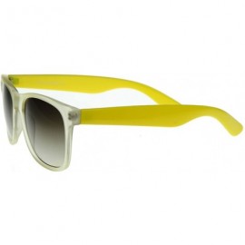 Wayfarer Retro Trendy New Frosted Neon Color Two Tone Classic Horn Rimmed Sunglasses (Yellow) - CF116Q21OIF $12.93