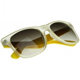 Wayfarer Retro Trendy New Frosted Neon Color Two Tone Classic Horn Rimmed Sunglasses (Yellow) - CF116Q21OIF $12.93