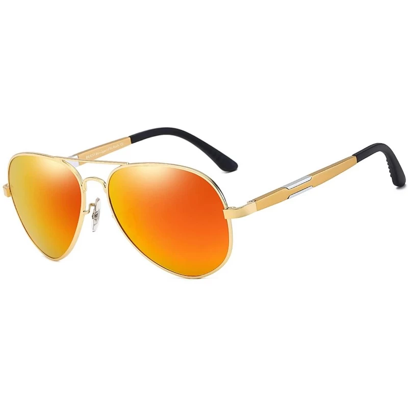 Classic Aviator Style Polarized Sunglasses for Men and Women 100% UV  protection DC3026 - Gold Frame Orange Lens - CN12NH290WJ