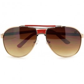 Aviator Square Aviator Sunglasses Designer Fashion Navigator Unisex - Orange - C511S2W64T1 $11.65