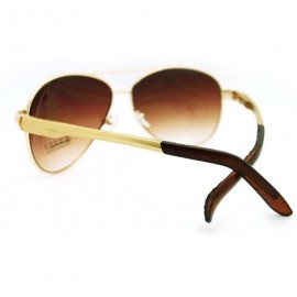 Aviator Mens Aviator Sunglasses Classic Metal Frame Fashion Shades - Gold - CK11DOFYM1X $8.01