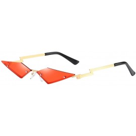 Cat Eye Sunglasses Polarized Protection Frameless Colorful - Red a - CZ1983OM4RQ $11.11