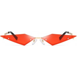 Cat Eye Sunglasses Polarized Protection Frameless Colorful - Red a - CZ1983OM4RQ $11.11