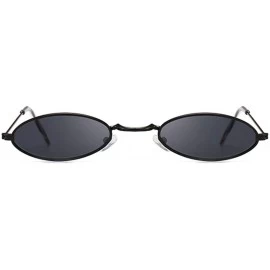 Oval Women Sunglasses Famous Oval Sun Glasses Luxury Metal Round Rays Frames Black Small Cheap Eyewear Oculos - CA1984YEID8 $...