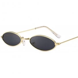 Oval Women Sunglasses Famous Oval Sun Glasses Luxury Metal Round Rays Frames Black Small Cheap Eyewear Oculos - CA1984YEID8 $...