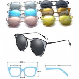 Oversized Fashion Polarized Sunglasses UV Mirrored Lens Oversize Metal Frame - C5 - CX18DIAE8GZ $11.50