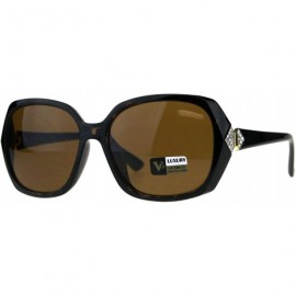 Oversized Womens Rhinestone Designer Fashion Plastic Squared Butterfly Sunglasses - Tortoise Brown - CR18CACWYL6 $13.31