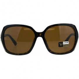 Oversized Womens Rhinestone Designer Fashion Plastic Squared Butterfly Sunglasses - Tortoise Brown - CR18CACWYL6 $13.31