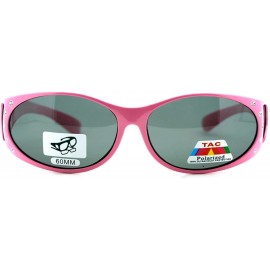 Oval Polarized Lens Fit Over Glasses Sunglasses Womens Oval Frame Rhinestones - Pink - CF12HFY87WN $10.48