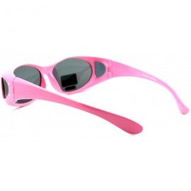 Oval Polarized Lens Fit Over Glasses Sunglasses Womens Oval Frame Rhinestones - Pink - CF12HFY87WN $10.48