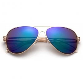 Oversized Loyolita" - Oversized Fashion Sunglasses in Aviator Design for Men and Women - Gold/Green - CN12MCS6KQ7 $8.79