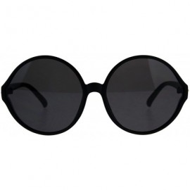 Oversized Womens Oversize Round Mod Retro Diva Plastic Sunglasses - Matte Black - C918CIAX9CS $13.09