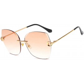 Aviator Aviator sunglasses - fashion sunglasses ladies creative multi-color frameless sunglasses - B - CG18ROSKU6N $54.39