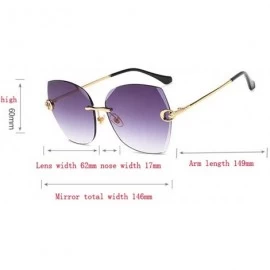 Aviator Aviator sunglasses - fashion sunglasses ladies creative multi-color frameless sunglasses - B - CG18ROSKU6N $54.39