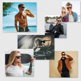 Square Super Dark Black Lens Men's Sunglasses Retro Classic 80's Stylish Trendy Shades - Black - CL18OX2CT27 $13.23