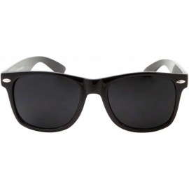 Square Super Dark Black Lens Men's Sunglasses Retro Classic 80's Stylish Trendy Shades - Black - CL18OX2CT27 $13.23