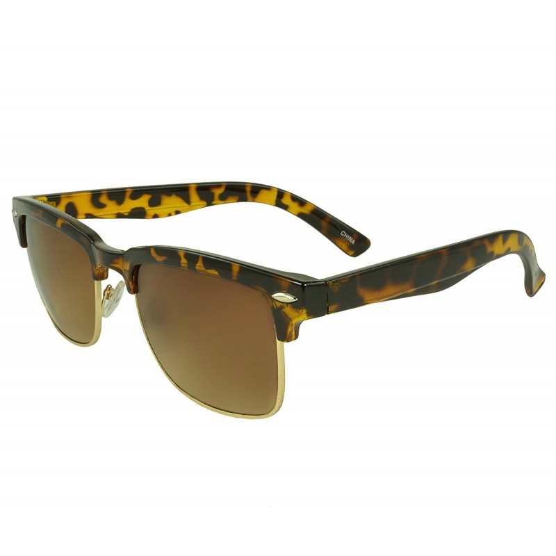 Square Vintage Retro Eyewear Sandalwood Square Fashion Sunglasses - Brown Leopard - CR11I0I3TAN $14.20