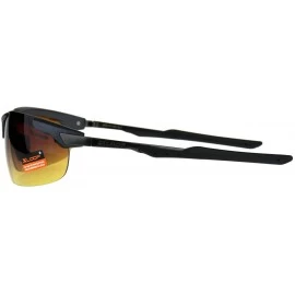 Rimless Xloop HD Lens Sunglasses High Definition Mens Half Rim Wrap Around - Gunmetal - CJ18E692OQA $10.66