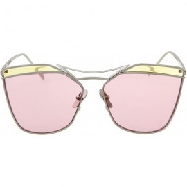 Aviator Fashion Women Metal Frame Flat Driver Polarized Aviator Sunglasses 9058 - Pink - CQ12HXTEW1P $13.70