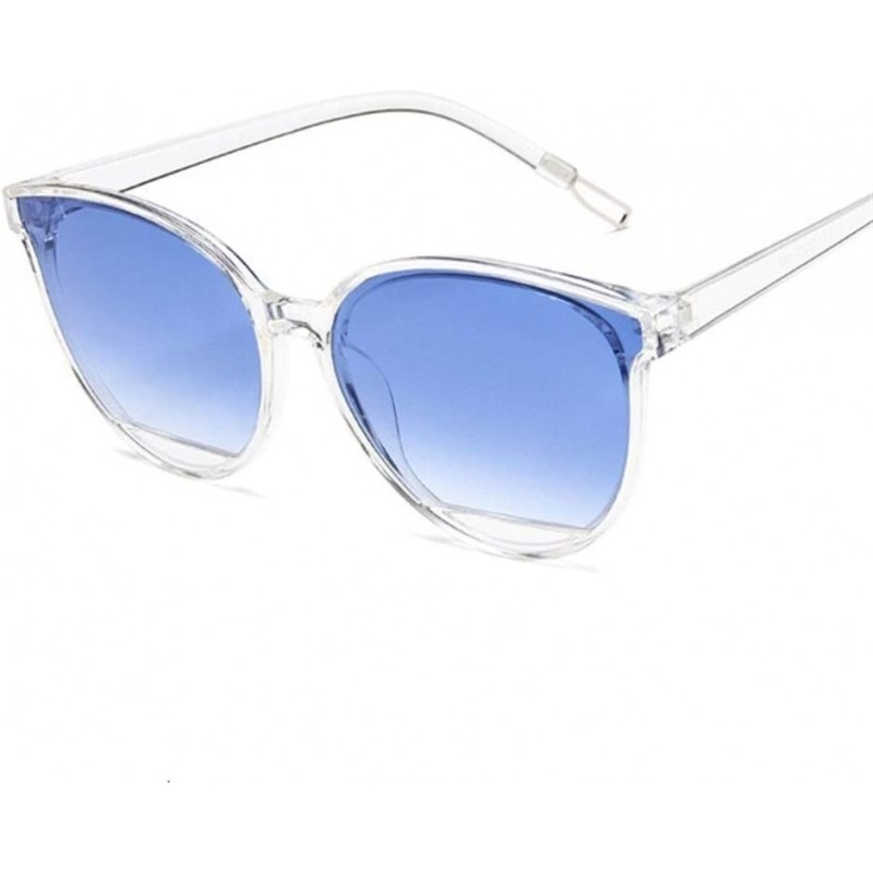 Cat Eye Classic Sunglasses Vintage Plastic Glasses - Trans Blue - CT199EGA450 $12.50