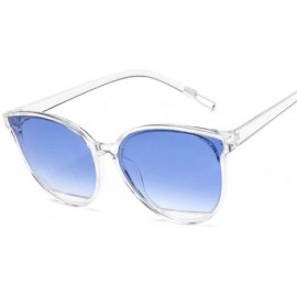 Cat Eye Classic Sunglasses Vintage Plastic Glasses - Trans Blue - CT199EGA450 $12.50