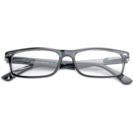 Rectangular Unisex Translucent Simple Design No Logo Clear Lens Glasses Squared Fashion Frames - Grey - CS12NRDFB70 $8.15