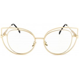 Cat Eye Cat Eye Sunglasses for Women Double Alloy Frame UV400 Lens - C3 Gold Gray - CE1987ZLZK4 $11.73