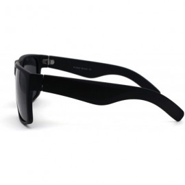 Sport No Glare Polarized Lens Flat Top Hipster Plastic Horn Rim Sunglasses - Matte Black Black - C7195KQTTLI $11.94