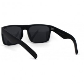 Sport No Glare Polarized Lens Flat Top Hipster Plastic Horn Rim Sunglasses - Matte Black Black - C7195KQTTLI $11.94