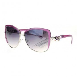 Square Vintage Designer Oversized Square Butterfly Frame Womens Sunglasses - Purple - C211UTS3DEF $12.08