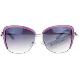 Square Vintage Designer Oversized Square Butterfly Frame Womens Sunglasses - Purple - C211UTS3DEF $12.08