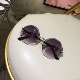 Oversized Round Sunglasses Women Oversized Eyewear 2018 Gradient Brown Pink RimlSun Glasses Gift Uv400 - C01 - C9197A34I3Q $2...