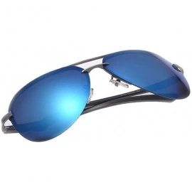 Wayfarer Men's Classic Polarized Aviator Sunglasses Sports Cycling Fishing Metal Frame Driver Sunglasses - Blue - C218E43KODT...