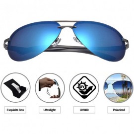 Wayfarer Men's Classic Polarized Aviator Sunglasses Sports Cycling Fishing Metal Frame Driver Sunglasses - Blue - C218E43KODT...