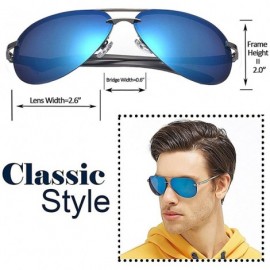 Wayfarer Men's Classic Polarized Aviator Sunglasses Sports Cycling Fishing Metal Frame Driver Sunglasses - Blue - C218E43KODT...