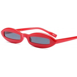 Oval Small Oval Sunglasses for Men Mini Sun Glasses Women Holiday Accessories UV400 - Red With Black - CZ18KIT99KC $11.37