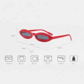 Oval Small Oval Sunglasses for Men Mini Sun Glasses Women Holiday Accessories UV400 - Red With Black - CZ18KIT99KC $11.37