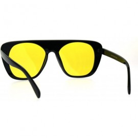 Rectangular Womens Futurism Bright Pop Color Lens Flat Top Retro Plastic Sunglasses - Yellow - C11847S0DWY $10.63