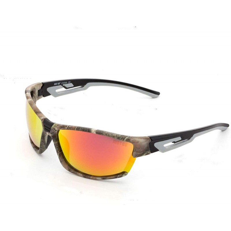 Sport Polarized Sports Sunglasses for Baseball Running Cycling Fishing Golf - Camouflage Frame Red Revo Lenses - CB18E7M885Z ...