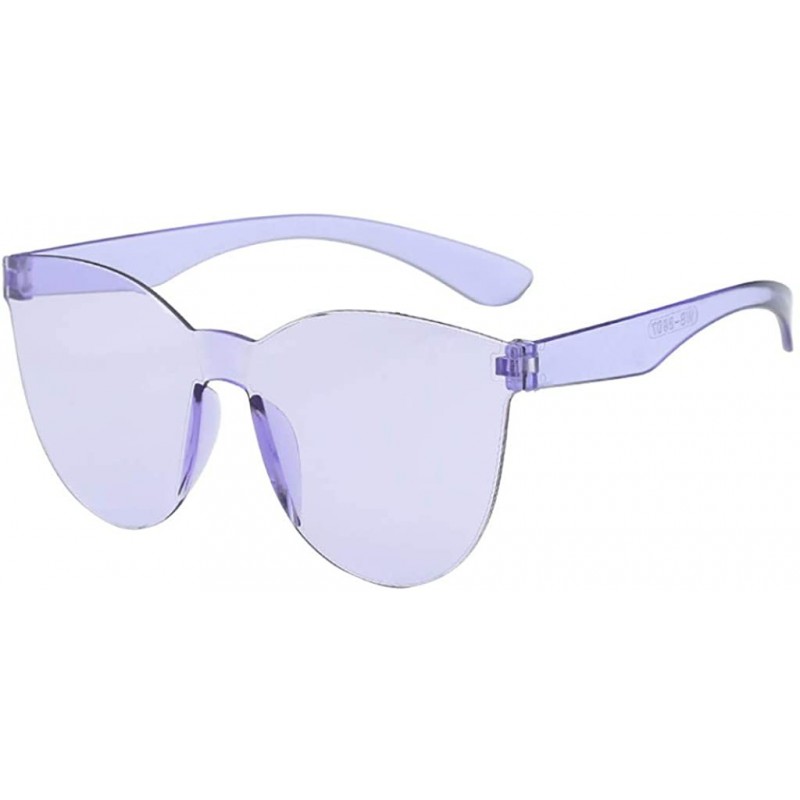 Square Square Sunglasses Women Fashion Rimless Frame Glasses Transparent Eyewear Transparent Candy Color Eyewear - I - CE1907...