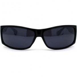 Rectangular Classic 90s Narrow Rectangular Gangster Sunglasses - All Black - CV195EDG4MN $12.42