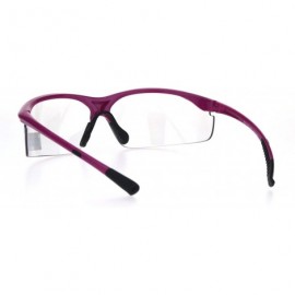 Rectangular ANSI Z87.1 Baseball Half Rim Mens Shatterproof Safety Glasses U6 Clear Lens - Pink - C618I787ASE $12.96